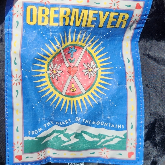 OBERMEYER Ski Suit Juniors Size 16 Black Pink Floral Retro Winter Outdoor Snow - Picture 5 of 16